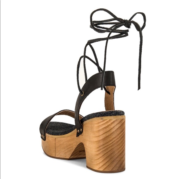 Free People Black Aurora Wrap Leather Clog Size 8 - Picture 7 of 7